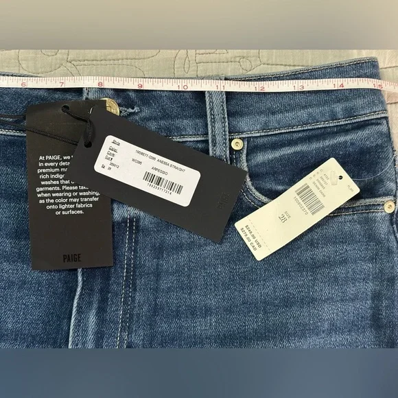 PAIGE Anessa High Rise Straight Leg Jeans Arpeggio Wash Size 28 NWT $249 - Picture 8 of 13